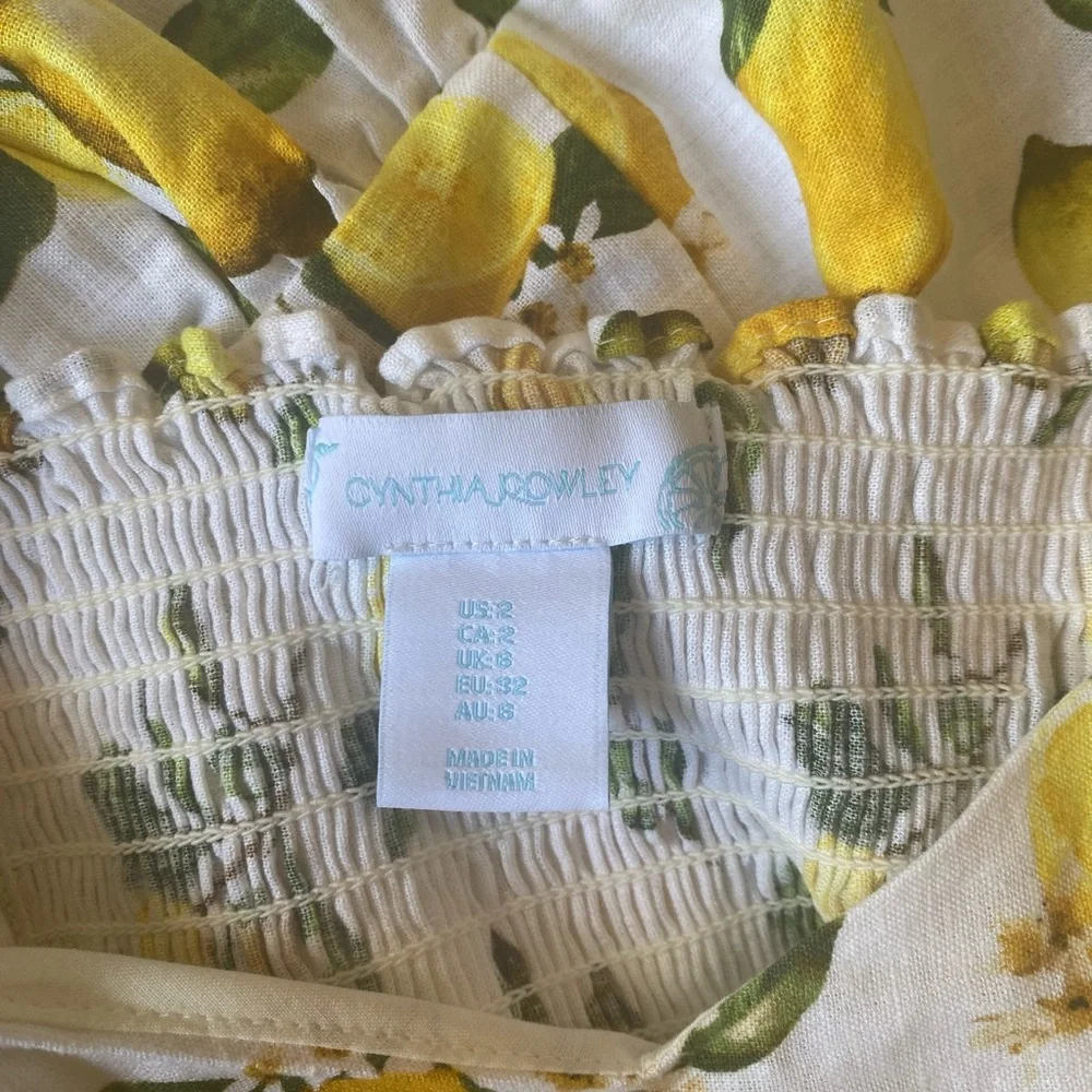 Cynthia Rowley Lemon Patterned White Maxi Dress - Picture 5 of 5